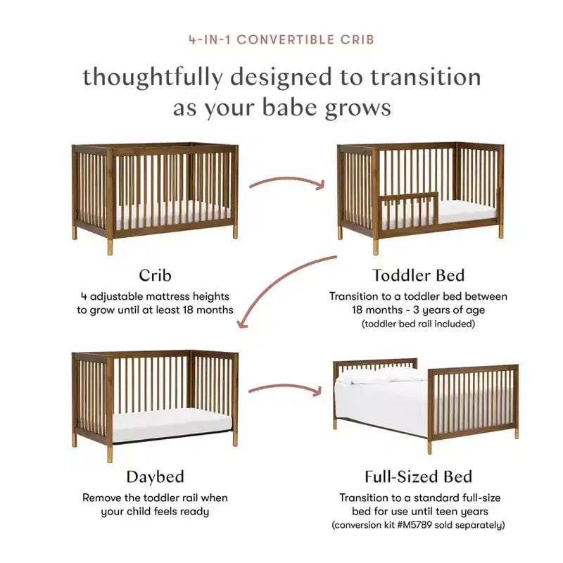 Lit de bébé convertible 4-en-1 Gelato de Babyletto avec kit de conversion en lit pour tout-petit