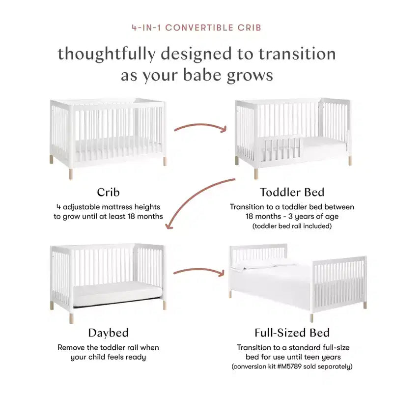 Lit de bébé convertible 4-en-1 Gelato de Babyletto avec kit de conversion en lit pour tout-petit