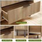 Table de chevet avec tiroirs spacieux et pieds en métal, table de nuit/table d'appoint compacte en bois, adaptée aux chambres et salons.