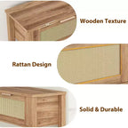 Console Tables de Ferme en Rotin de 43 Pouces pour Entrée, Table d'Appoint Étroite en Bois Derrière le Canapé, Table de Canapé Bohème, pour Salon