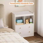 Table à langer moderne avec 2 tiroirs et matelas à langer pour chambre d'enfant (1 pièce)