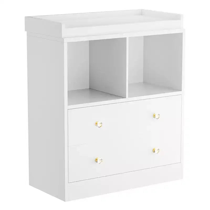Table à langer moderne avec 2 tiroirs et matelas à langer pour chambre d'enfant (1 pièce)