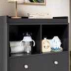 Table à langer moderne avec 2 tiroirs et matelas à langer pour chambre d'enfant (1 pièce)