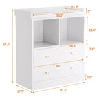 Table à langer moderne avec 2 tiroirs et matelas à langer pour chambre d'enfant (1 pièce)