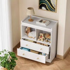 Table à langer moderne avec 2 tiroirs et matelas à langer pour chambre d'enfant (1 pièce)