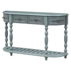 Clihome 52Table console moderne et contemporaine incurvée avec 4 tiroirs et 1 étagère pour salon, couloir