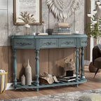 Clihome 52Table console moderne et contemporaine incurvée avec 4 tiroirs et 1 étagère pour salon, couloir