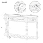 Clihome 52Table console moderne et contemporaine incurvée avec 4 tiroirs et 1 étagère pour salon, couloir