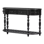 Clihome 52Table console moderne et contemporaine incurvée avec 4 tiroirs et 1 étagère pour salon, couloir