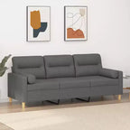 3-seater Sofa Dark Grey Fabric (100% polyester), metal, textilene