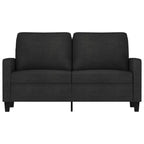 Canapé 2 places Tissu noir (100% polyester), cadre en métal, textilène