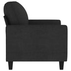 Canapé 2 places Tissu noir (100% polyester), cadre en métal, textilène