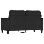 Canapé 2 places Tissu noir (100% polyester), cadre en métal, textilène