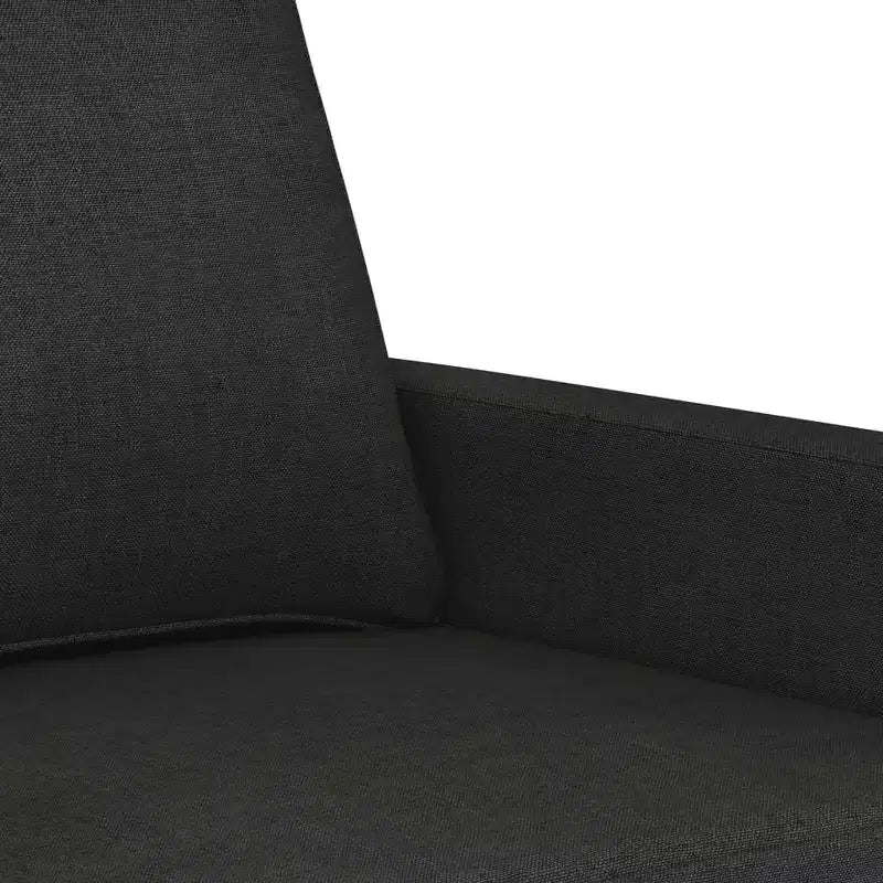 Canapé 2 places Tissu noir (100% polyester), cadre en métal, textilène