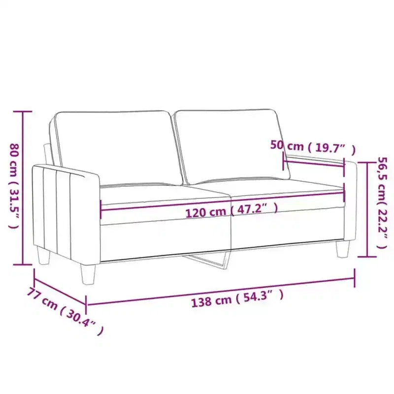 Canapé 2 places Tissu noir (100% polyester), cadre en métal, textilène