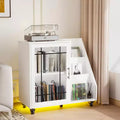 VINGLI Record Player Stand with Vinyl Storage, Vinyl Record Holder, Record Player Table with LEDCharging Station