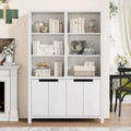 Acekool Bookcase 70.7 in Tall, 5-Tier Double-Wide with Doors, 3 Open Shelves + 2 Cabinets, Adjustable Shelf, 47.2 W x 11.8 D