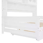 Lit de repos double/complet avec bibliothèque de rangement, lit de repos en bois avec lit gigogne, lit de repos en bois avec armoires de rangement et étagères
