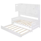 Lit de repos double/complet avec bibliothèque de rangement, lit de repos en bois avec lit gigogne, lit de repos en bois avec armoires de rangement et étagères