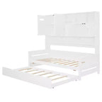 Lit de repos double/complet avec bibliothèque de rangement, lit de repos en bois avec lit gigogne, lit de repos en bois avec armoires de rangement et étagères