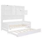 Lit de repos double/complet avec bibliothèque de rangement, lit de repos en bois avec lit gigogne, lit de repos en bois avec armoires de rangement et étagères