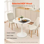 VEVOR Table de Salle à Manger Ronde, Table en Bois de 80 cm pour 2-4 Personnes, Meuble Circulaire Moderne, avec Pied Tulipe, (Table Uniquement), Blanc