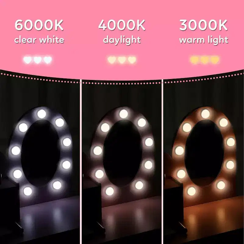 Coiffeuse avec miroir lumineux tactile et tabouret, ensemble coiffeuse et chaise pour filles