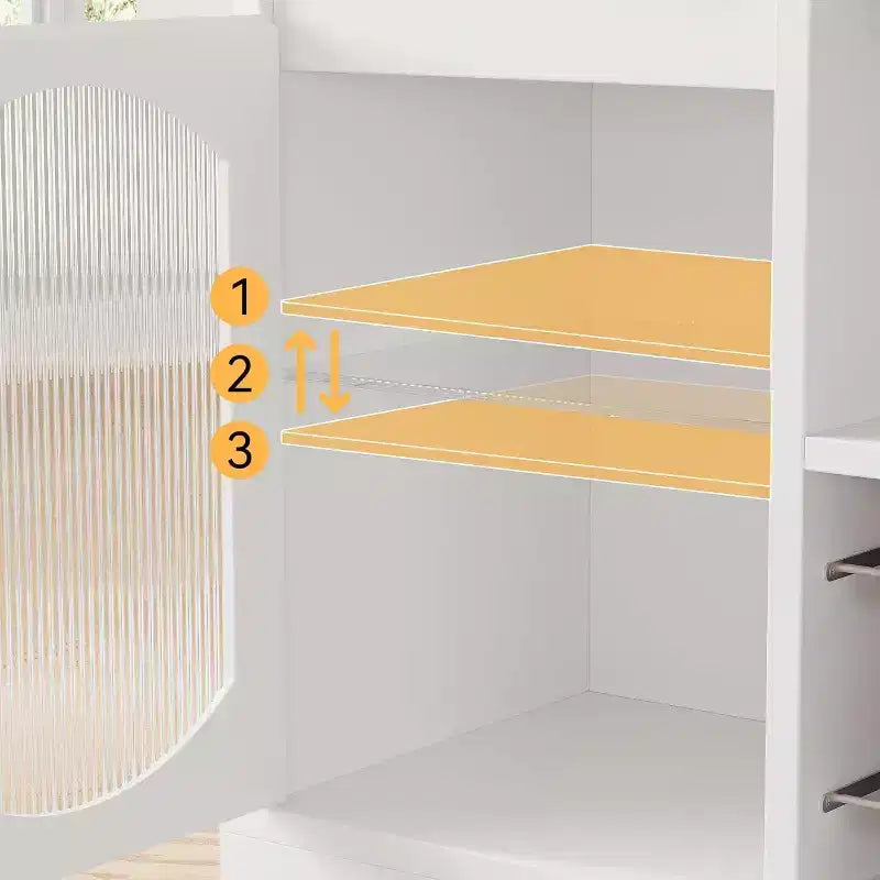 Buffet avec lumières LED, meuble de bar à vin, blanc, moderne