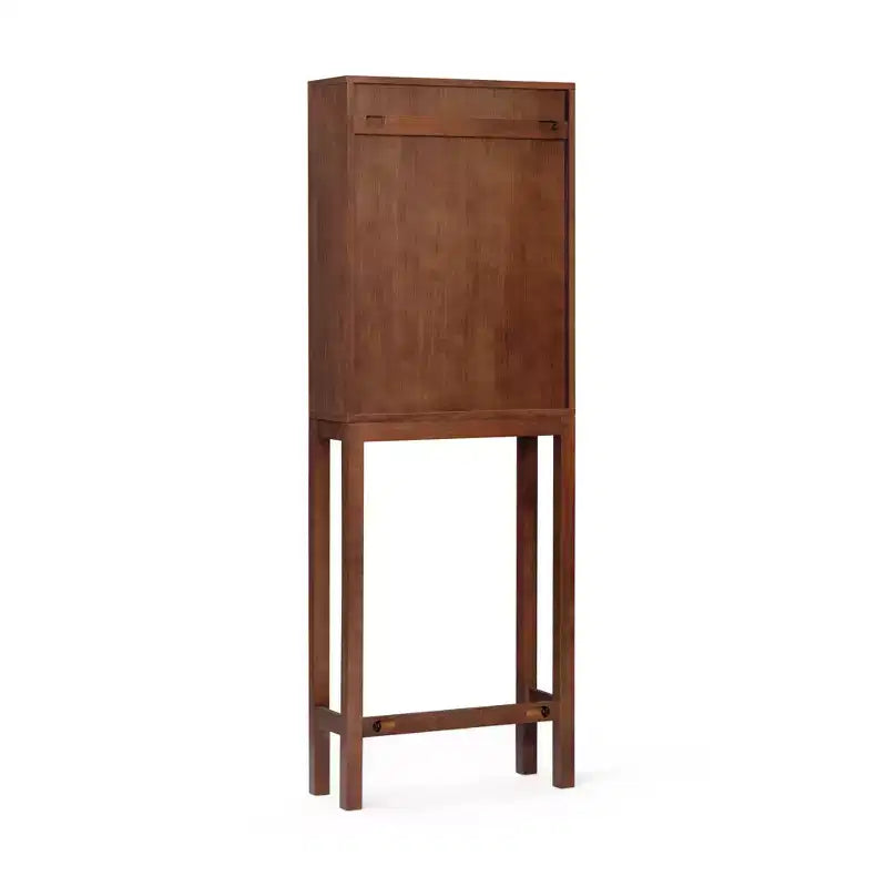 Teamson Home Meuble de rangement d'appoint au-dessus des toilettes Tremolo moderne bohème avec bois massif et façades cannelées contemporaines