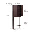 Teamson Home Meuble de rangement d'appoint au-dessus des toilettes Tremolo moderne bohème avec bois massif et façades cannelées contemporaines
