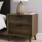 Table de chevet Royal Hampton, 2 tiroirs, bois marron foncé, 63,5 cm