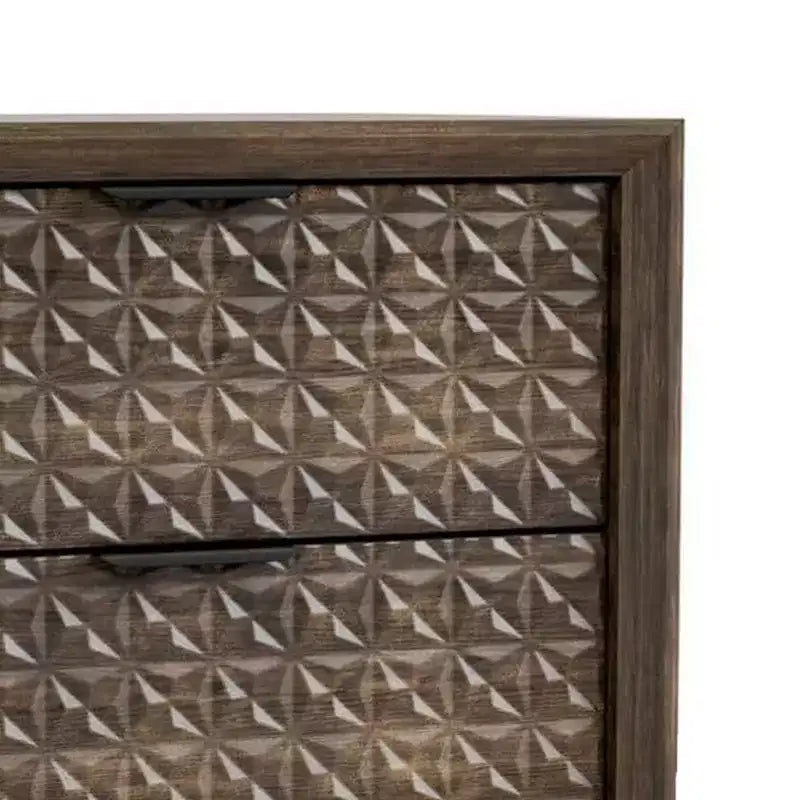 Table de chevet Royal Hampton, 2 tiroirs, bois marron foncé, 63,5 cm