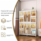 Armoire pour enfants - Armoire pliable et facile à monter, avec 2 tringles et 8 bacs de rangement, idéale pour les chambres et les crèches.