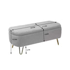 Banc de rangement ottoman Clihome pour pied de lit, banc d'entrée moderne en fausse fourrure blanc ivoire, rembourré avec rangement pour salon et chambre