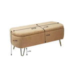 Banc de rangement ottoman Clihome pour pied de lit, banc d'entrée moderne en fausse fourrure blanc ivoire, rembourré avec rangement pour salon et chambre