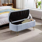 Banc de rangement ottoman Clihome pour pied de lit, banc d'entrée moderne en fausse fourrure blanc ivoire, rembourré avec rangement pour salon et chambre
