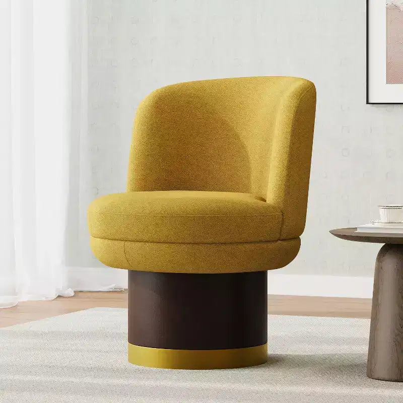 Christopher Knight Home Fauteuil d'appoint pivotant à 360° Afanasev en tissu chenille avec base piédestal