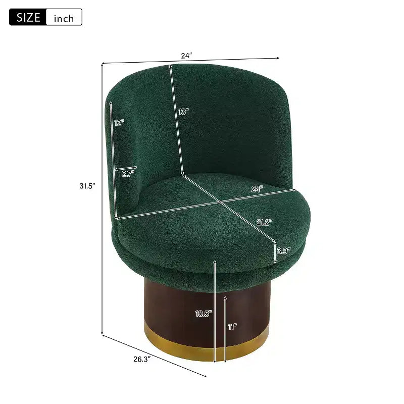 Christopher Knight Home Fauteuil d'appoint pivotant à 360° Afanasev en tissu chenille avec base piédestal