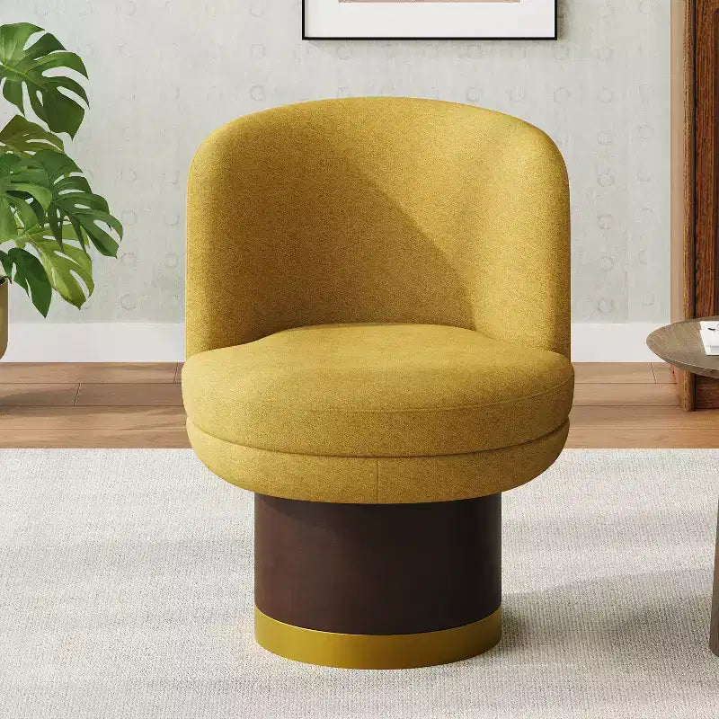Christopher Knight Home Fauteuil d'appoint pivotant à 360° Afanasev en tissu chenille avec base piédestal
