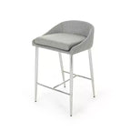 Tabourets de bar, lot de 2, assise avec finition chromée pour salle à manger, coin petit-déjeuner, îlot de cuisine, bar, salon