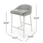 Tabourets de bar, lot de 2, assise avec finition chromée pour salle à manger, coin petit-déjeuner, îlot de cuisine, bar, salon