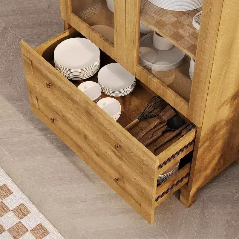 71 Meuble de rangement haut de cuisine de style ferme moderne, avec 2 grands tiroirs