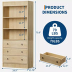 Étagère, étagère sur pied, étagère à 3 tiroirs en forme de vague en panneau de particules, adaptée au bureau, au salon, à la chambre.