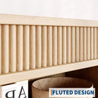 Étagère, étagère sur pied, étagère à 3 tiroirs en forme de vague en panneau de particules, adaptée au bureau, au salon, à la chambre.