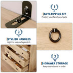 Étagère, étagère sur pied, étagère à 3 tiroirs en forme de vague en panneau de particules, adaptée au bureau, au salon, à la chambre.