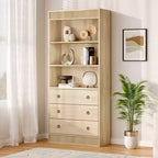 Étagère, étagère sur pied, étagère à 3 tiroirs en forme de vague en panneau de particules, adaptée au bureau, au salon, à la chambre.