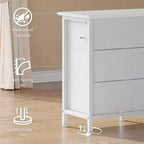 Meuble TV pour téléviseurs de 65, 70, 75 pouces, commode longue à 10 tiroirs avec prises de courant, lumières LED, meuble TV de 63 pouces avec tiroirs de rangement