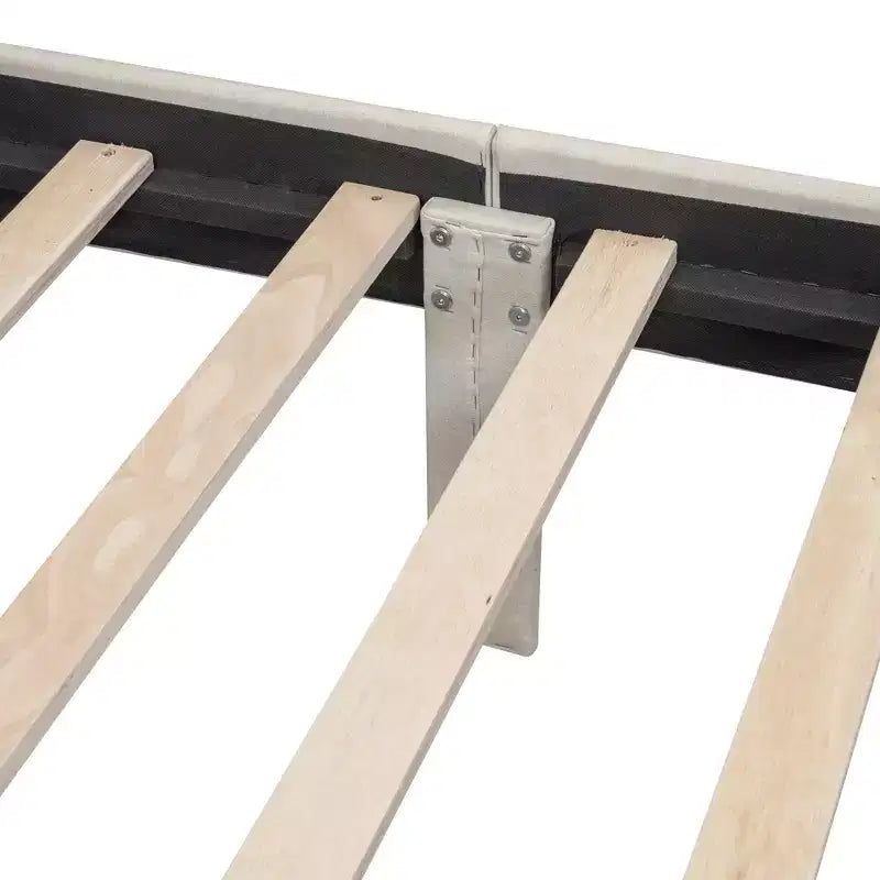 Lit plateforme capitonné double avec 2 tiroirs de rangement, cadre de lit double en bois pour chambre à coucher