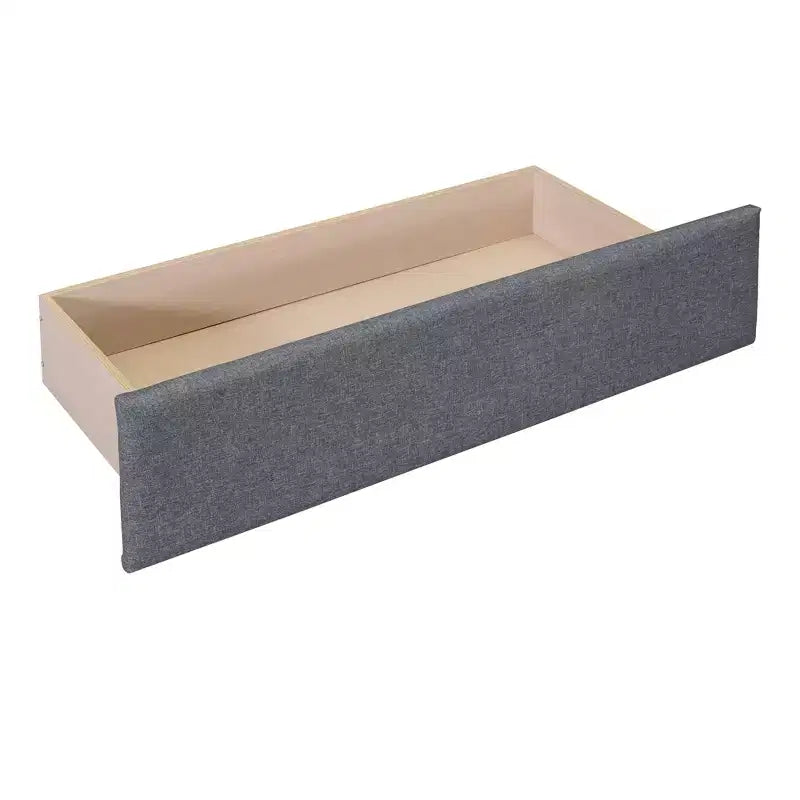 Lit plateforme capitonné double avec 2 tiroirs de rangement, cadre de lit double en bois pour chambre à coucher