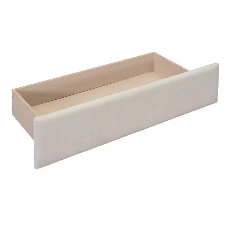 Lit plateforme capitonné double avec 2 tiroirs de rangement, cadre de lit double en bois pour chambre à coucher